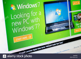 Advertisement For Windows 7 On Microsofts Website Stock