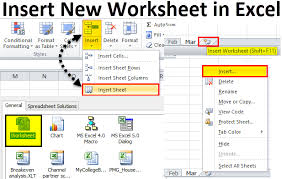 insert new worksheet in excel methods