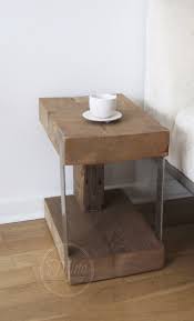 Reclaimed Wood Side Table Unique End