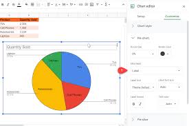 label a pie chart in google sheets