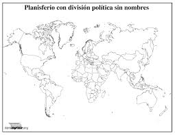 Mapamundi de continentes para colorear. Mapamundi Con Division Politica Sin Nombres Para Imprimir En Pdf 2021