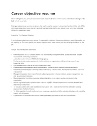 Resume Career Objective Example Of Career Objective In Resume