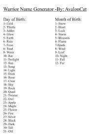 what is your warrior cat name