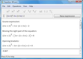 Equation Wizard Screenshots Algebraic