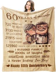 60th anniversary blanket gifts gift