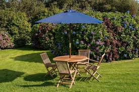 Best parasol for sunny days. Navy Blue 2 5m Garden Hardwood Parasol Ottena Garden Furniture