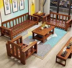 max square wooden sofa set for home
