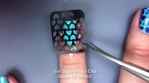 heart vinyl nail stencil application
