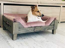 Customizable Raised Wooden Dog Bed Mid