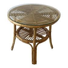 bamboo rattan round side end bamboo