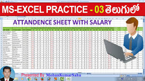 make attendance salary sheet in excel
