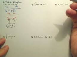 1 3a Solving Equations Algebra 2