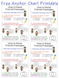 Free Printable Anchor Chart For Paired Passages And Close