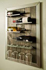 wall mounted wine rack and glass holder