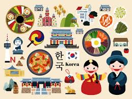 lovely korea travel concept set korean