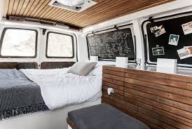 The camper portion of the rv extends over the cover of the front part of the truck that is unique from the others. Van Life 16 Camper Van Design Ideas That Ll Make You Want To Hit The Road