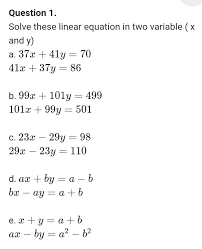 Solving Linear Equations In Two