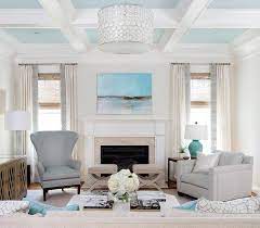 coffered ceiling with coffers painted