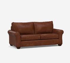 Pb Comfort Roll Arm Leather Sofa