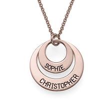 disc necklace in rose gold plating