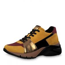 Дамски ежедневни обувки в жълт цвят със стелка от естествена кожа. 1 1 23755 33 686 Mustard Comb Tamaris Kompas