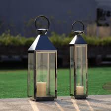 stainless steel outdoor lanterns set