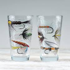 Beer Glasses Fly Fishing Glass Set For