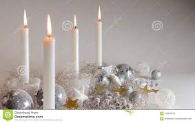 Festive Christmas Decoration With Four Candlelights Glitter