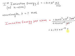 solved the first ionization energy