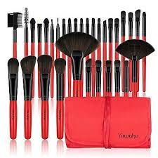32pcs black red makeup brush set soft