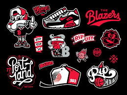 They played their first home game ever against cleveland on oct. Dynamite Crew Trail Blazers Concept Vector Set On Behance