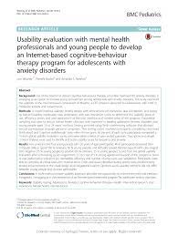PDF) Usability evaluation with mental health professionals and young people  to develop an Internet-based cognitive-behaviour therapy program for  adolescents with anxiety disorders