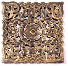 Decorative Rustic Square Carved Wood