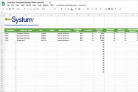 Inventory Templates Google Sheets And Microsoft Excel Systum