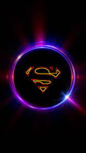 superman logo lights neon hd phone
