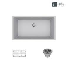 Wood countertops, a farm sink, some beadboard, white paint, and black hardware. Rene Pewter Granite Quartz 33 In Single Bowl Undermount Kitchen Sink Kit R3 1006 Pwt St Cgs The Home Depot Single Bowl Kitchen Sink Sink Design Single Basin Kitchen Sink