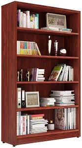 sunon 5 shelf wood bookcase cherry finish