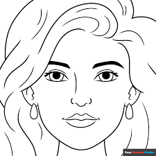 face portrait coloring page easy
