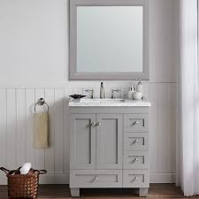 When choosing a bathroom vanity top, there are few things you should consider. Eviva Acclaim 30 Inch Gray Transitional Bathroom Vanity With White Carrara Marble Countertop And Undermount Porcelain Sink Overstock 10609864