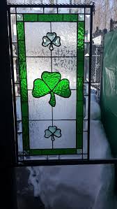 Shamrock Stained Glass Panel