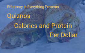 quiznos calories per dollar and protein