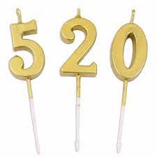 number candles gold customised