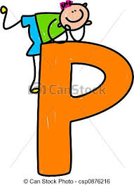 Letter P Boy Happy Little Boy Climbing Over A Giant Letter P