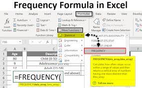 frequency formula in excel exle