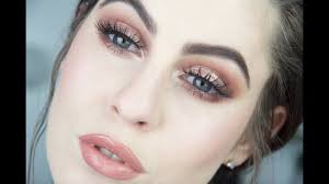 bronzed eye lip makeup tutorial