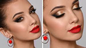 holiday glam makeup tutorial red