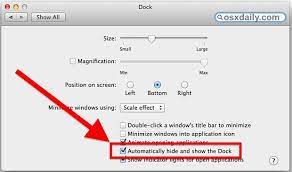 hide and show the dock in mac os x