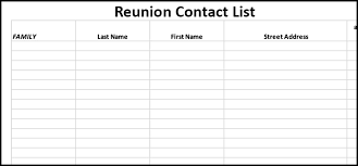 update your reunions contacts list by