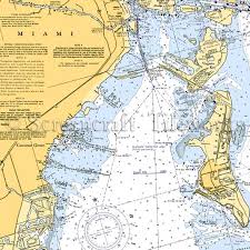 Florida Miami Nautical Chart Decor