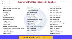100 law and politics idioms in english